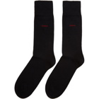 Hugo Two-Pack Black and Red RS Uni Socks