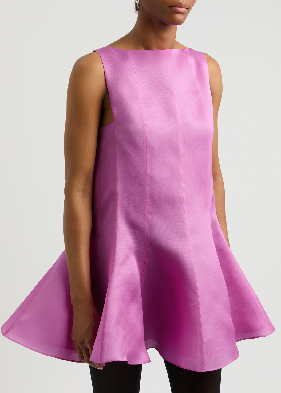 mag silk dresses Khaite Mags Silk-gazar Mini Dress Pink Khaite