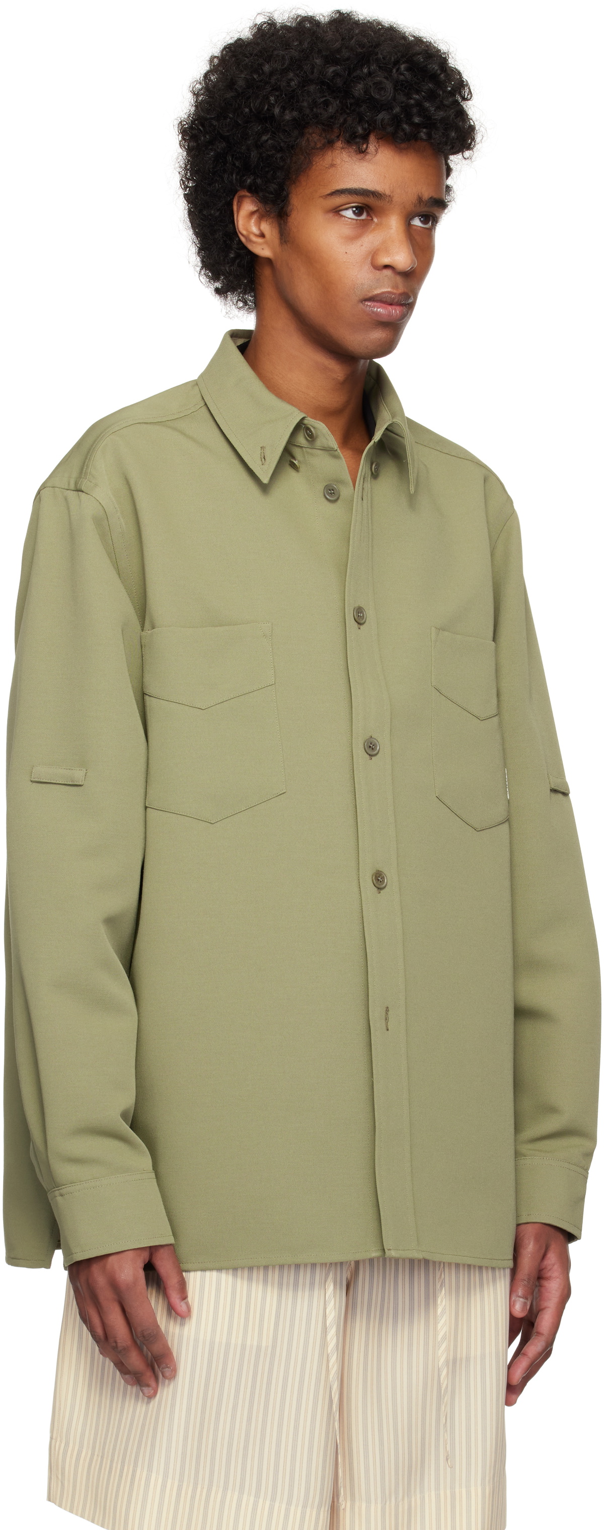 Róhe Khaki Relaxed Utility Overshirt