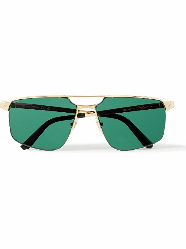 Photo: Cartier Eyewear - Aviator-Style Gold-Tone Sunglasses