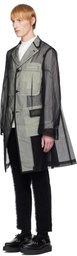 Comme des Garçons Homme Plus Black Nylon Tulle Long Blazer