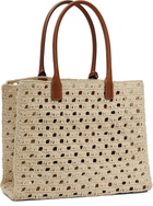 Versace Beige 'La Medusa' Large Raffia Tote