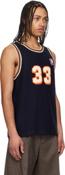RICE NINE TEN Navy Knitting Basketball Tank Top