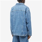 Martine Rose Men's Oversized Denim Jacket in Blue Streetnames