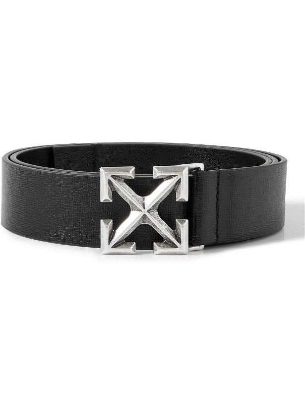 Photo: Off-White - 3.5cm Cross-Grain Leather Belt - Black