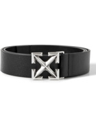 Off-White - 3.5cm Cross-Grain Leather Belt - Black