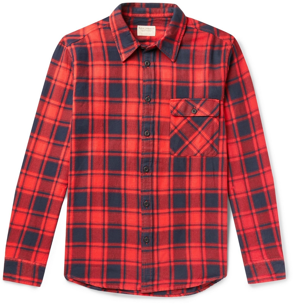 Nudie Jeans - Sten Checked Cotton-Flannel Shirt - Red Nudie Jeans Co