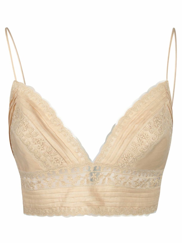 Photo: Ermanno Scervino Cotton Bra Top In Biscuit