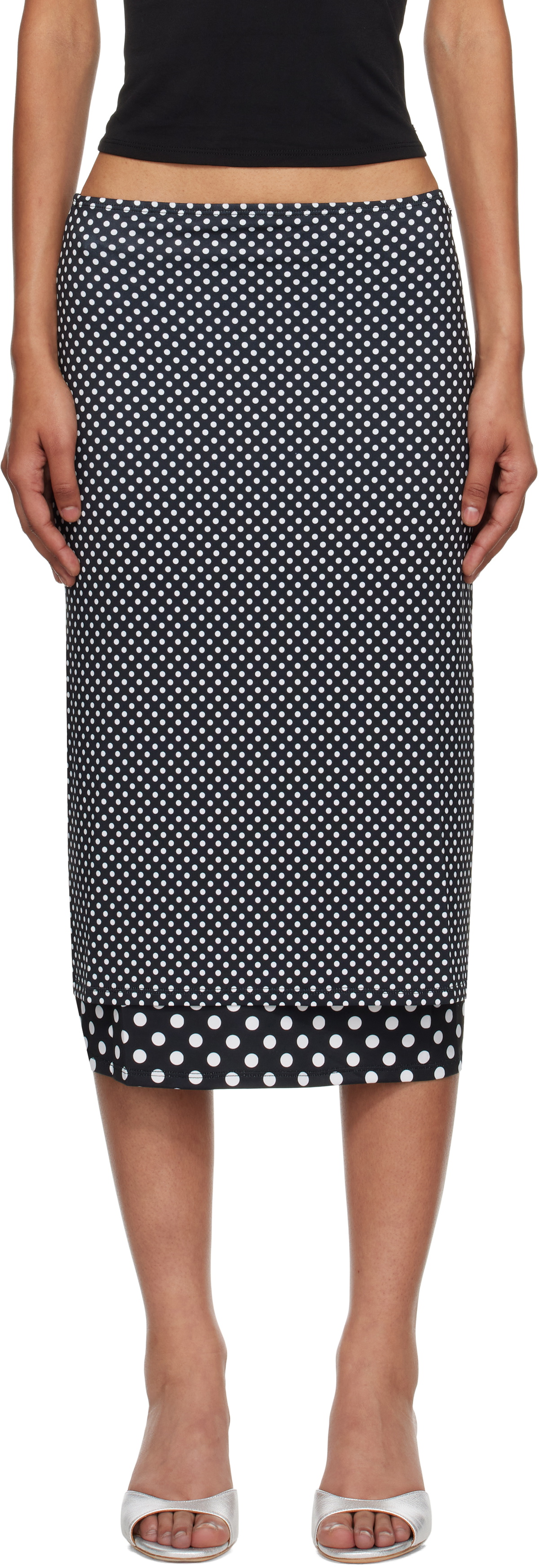 Miaou Black & White Maria Maxi Skirt