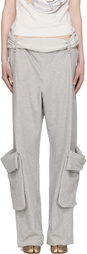 OPEN YY Gray Rolled Waist Sweat Cargo Pants