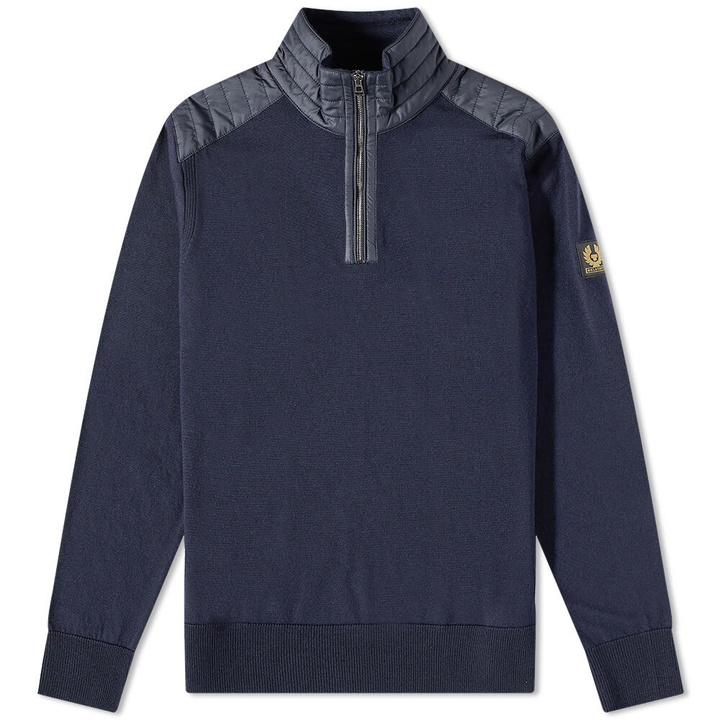 Photo: Belstaff Men's Kilmington Quarter Zip in Washed Navy