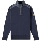 Belstaff Men's Kilmington Quarter Zip in Washed Navy