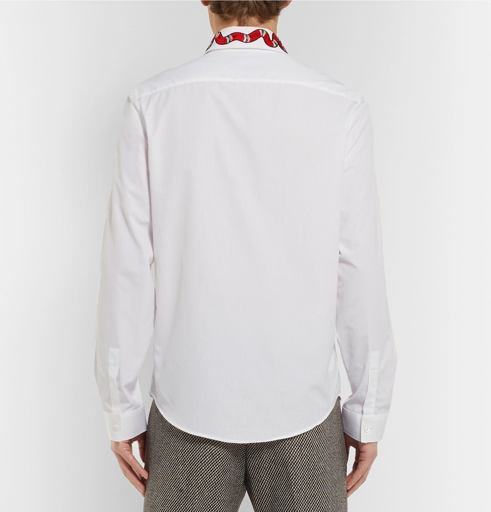 Gucci White Snake Collar Shirt for Men