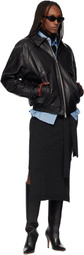 TONYWACK Black Vegetable Tanned Lamb Leather Zip Jacket
