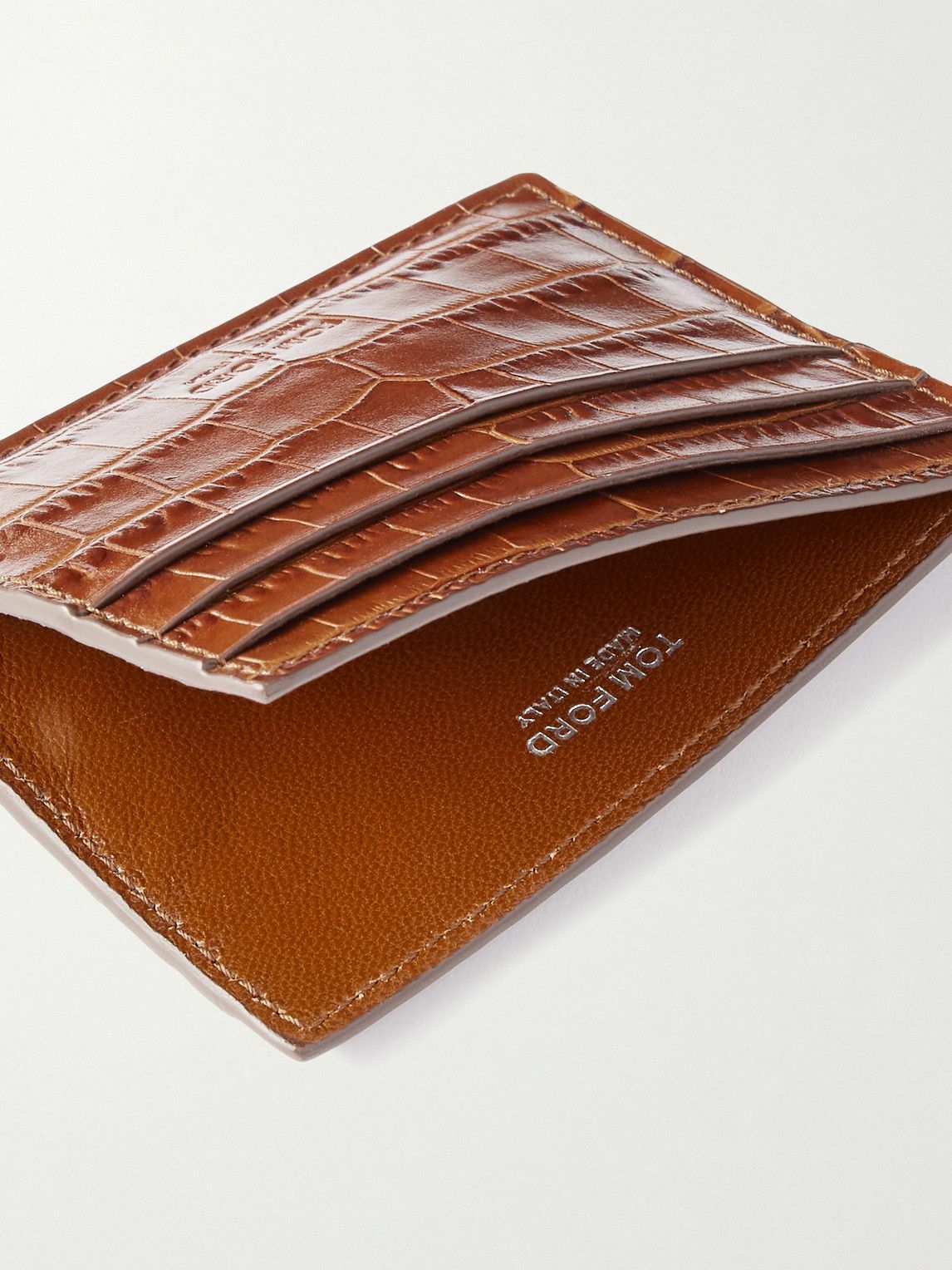 TOM FORD - Croc-Effect Leather Cardholder TOM FORD