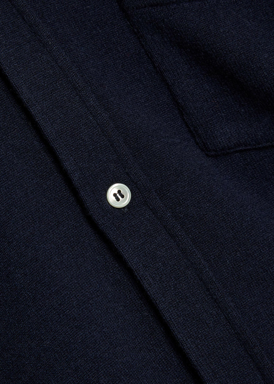 Officine Générale Gareth Wool and Cashmere-blend Cardigan Navy