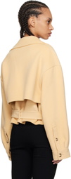 Nanushka Beige Ticia Fringed Double Wool Jacket