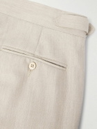 Stòffa - Straight-Leg Pleated Cashmere Suit Trousers - Neutrals