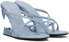 GCDS Blue Morso Thong Heeled Sandals