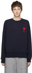 AMI Alexandre Mattiussi SSENSE Exclusive Navy Oversize Ami de Cœur Sweater