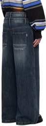 Juun.J Blue Washed Double Waist Jeans