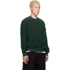 C.P. Company Green Crew Neck Brushed Emerized Diagonal Fleece Sweatshirt