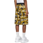 Versace Jeans Couture Black and Yellow All Over Barocco Shorts