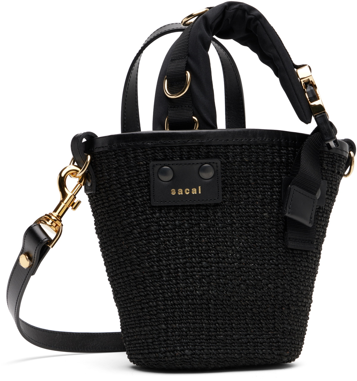 sacai Black Hybrid Micro Marche Bag