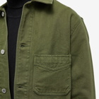 Drake's Men's Canvas Chore Jacket in Green