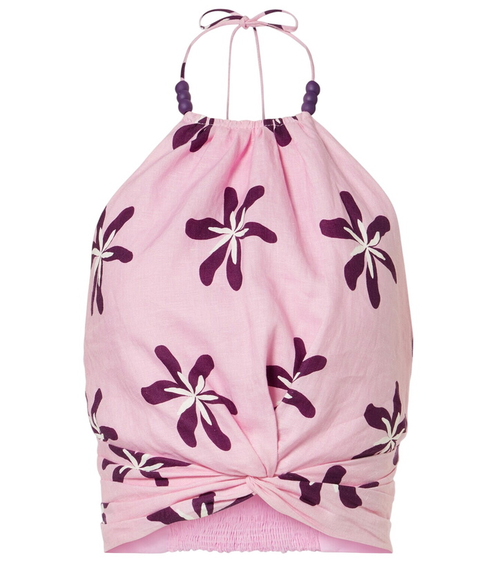 Photo: Cala de la Cruz Lodi floral halterneck linen crop top