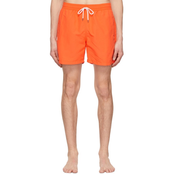 Photo: Polo Ralph Lauren Orange Solid Traveller Swim Shorts