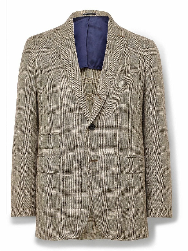 Photo: Sid Mashburn - Virgil No.2 Slim-Fit Prince of Wales Checked Cotton, Silk and Linen-Blend Hopsack Blazer - Brown
