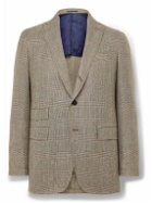 Sid Mashburn - Virgil No.2 Slim-Fit Prince of Wales Checked Cotton, Silk and Linen-Blend Hopsack Blazer - Brown