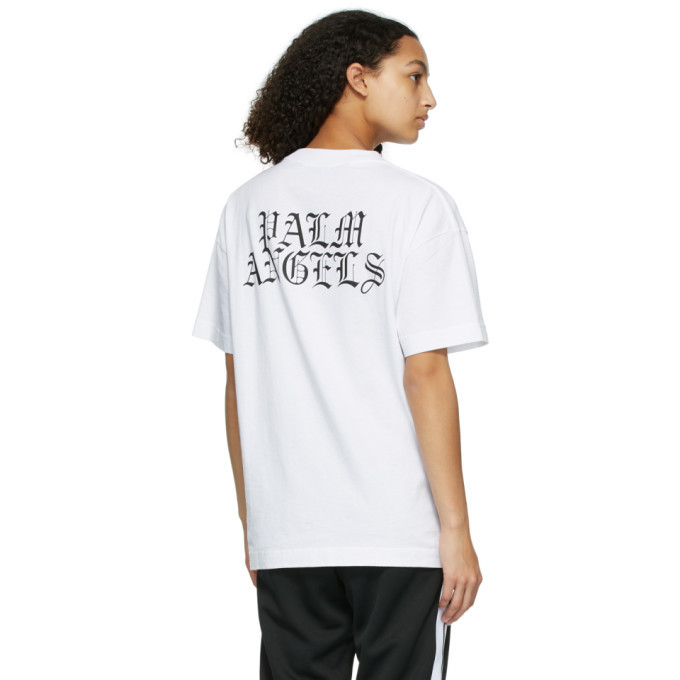 Palm Angels White Smiley Edition Burning Head Logo T-Shirt Palm Angels