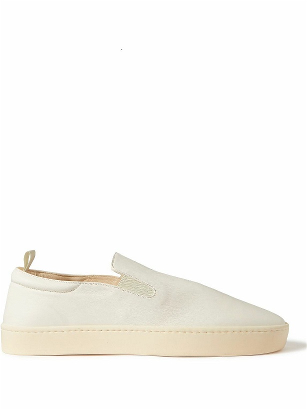 Photo: Officine Creative - Bug Leather Slip-On Sneakers - White