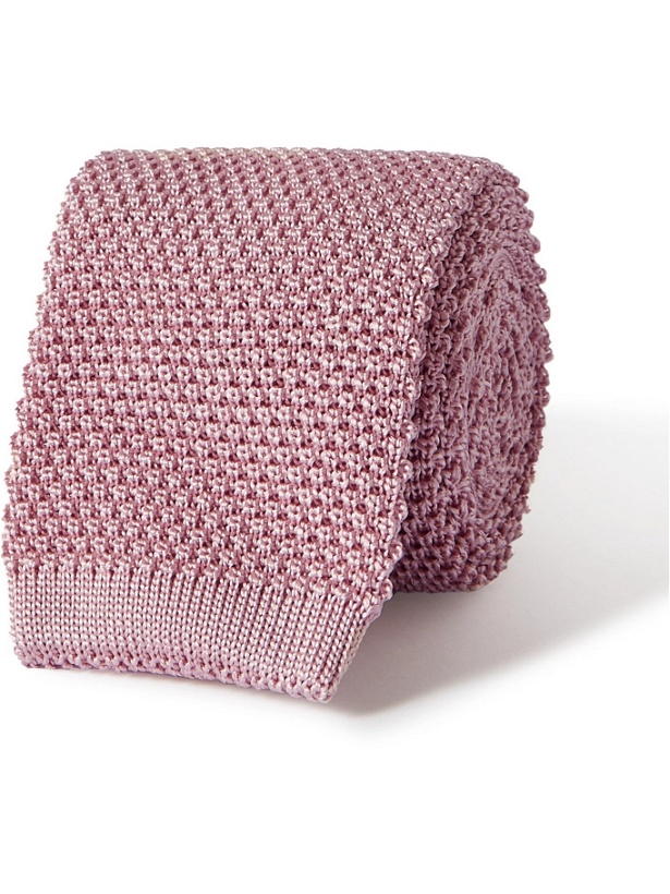Photo: ANDERSON & SHEPPARD - 7cm Knitted Silk Tie - Pink