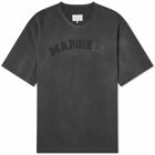 Maison Margiela Men's Distressed College Logo T-Shirt in Washed Black