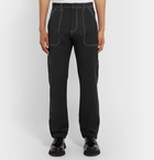 Versace - Contrast-Stitched Wool-Blend Trousers - Black