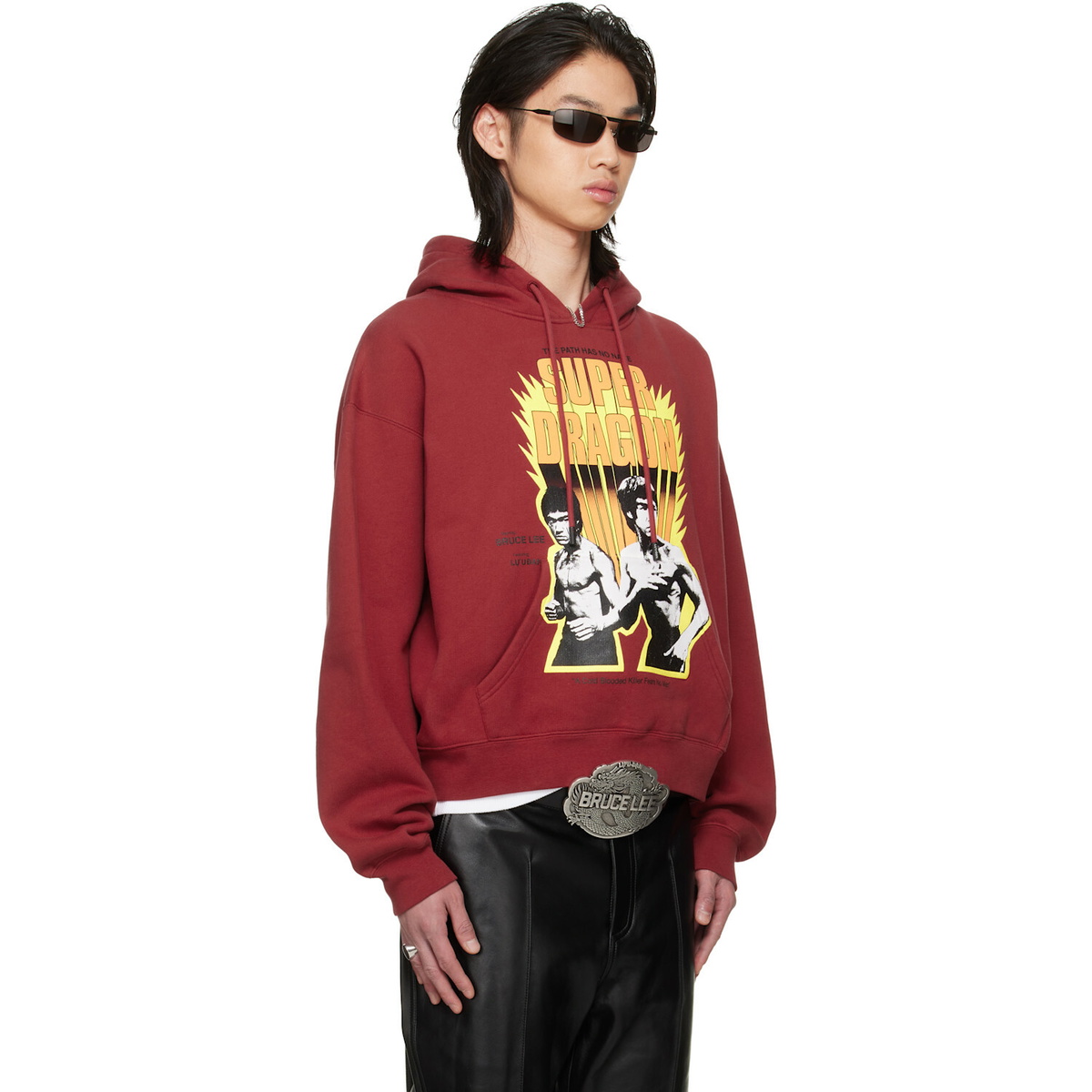 LU'U DAN BRUCE LEE x LỰU ĐẠN Red Heavy Weight Gym Hoodie