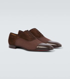 Christian Louboutin Greggo leather-trimmed suede Oxford shoes