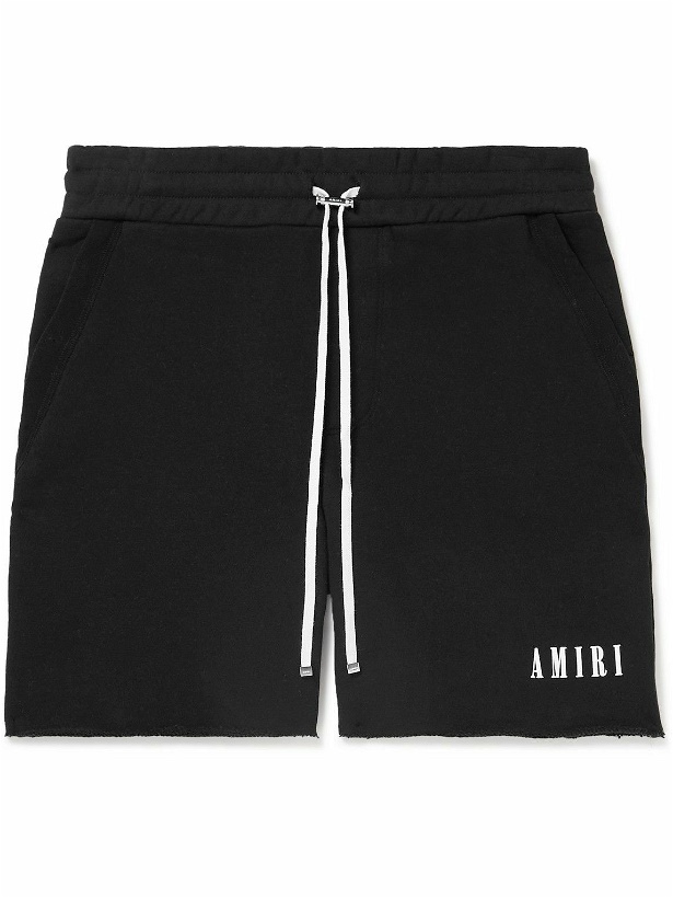 Photo: AMIRI - Straight-Leg Logo-Print Cotton-Jersey Shorts - Black
