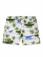 Massimo Alba - Kite Logo-Appliquéd Straight-Leg Mid-Length Printed Swim Shorts - White
