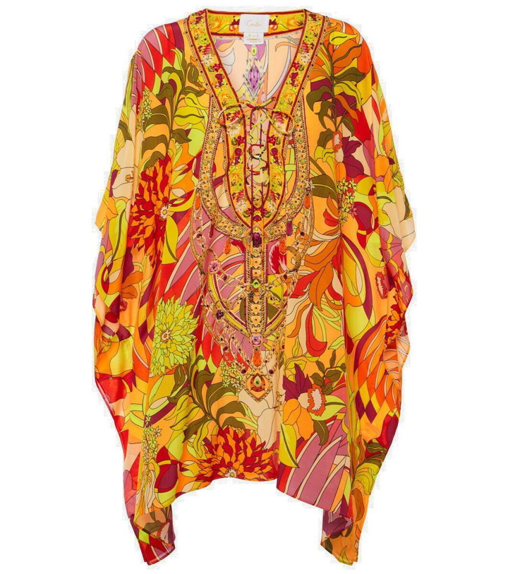 Photo: Camilla Embellished floral silk beach dress