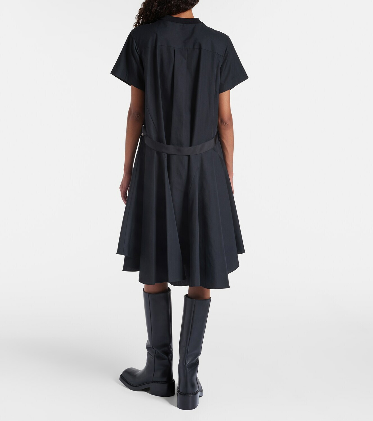 Sacai Cotton poplin and jersey maxi dress