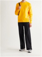 CHAMPION - Logo-Embroidered Fleece-Back Cotton-Blend Jersey Sweatshirt - Yellow