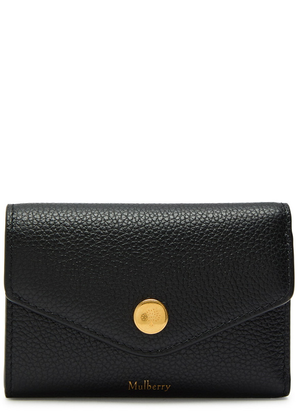 Photo: Mulberry Logo Grained Leather Wallet - Black - One Size
