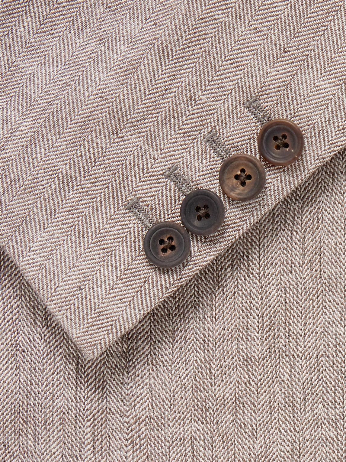 Kingsman - Herringbone Linen Blazer - Brown