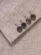 Kingsman - Herringbone Linen Blazer - Brown