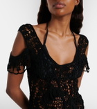 JW Anderson Ruffled crochet cotton midi dress