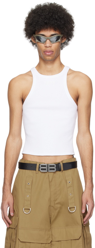 Photo: VETEMENTS White Embroidered Tank Top